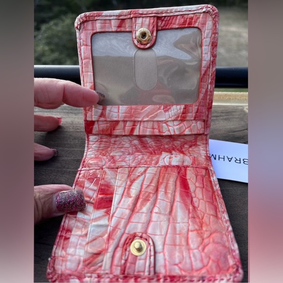 NWT Brahmin SET Tabitha  Shoulder Bag and Jane Wallet in PINK FLAMINGO Melbourne - Picture 12 of 15